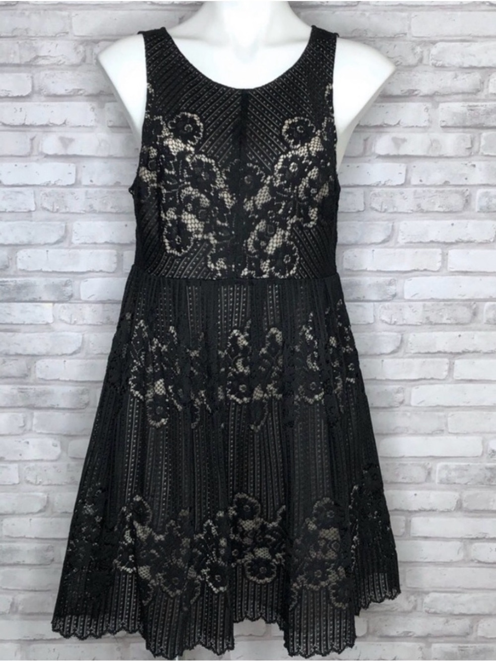 Free People black lace overlay Rocco dress 12